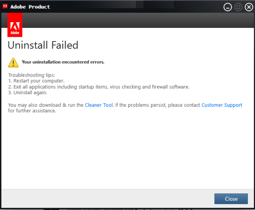 adobe install failure.PNG